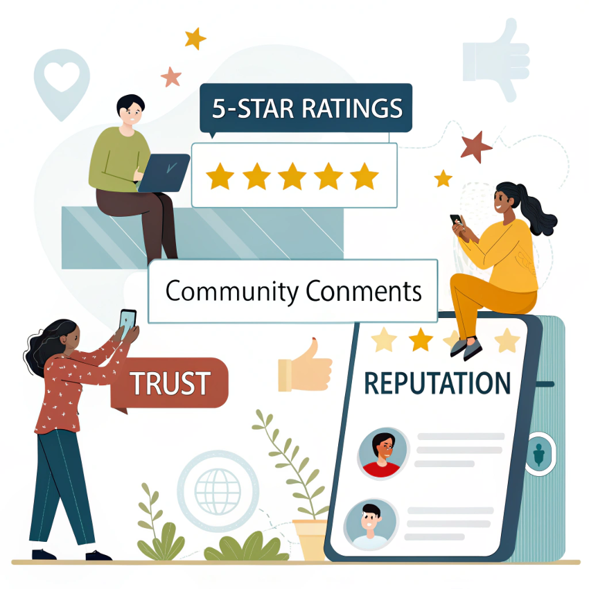 Social media review management service